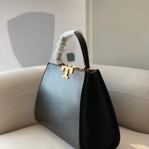 Tory Burch Black Satchel with Gold Logo🌽🌽 - Picture 2 of 4